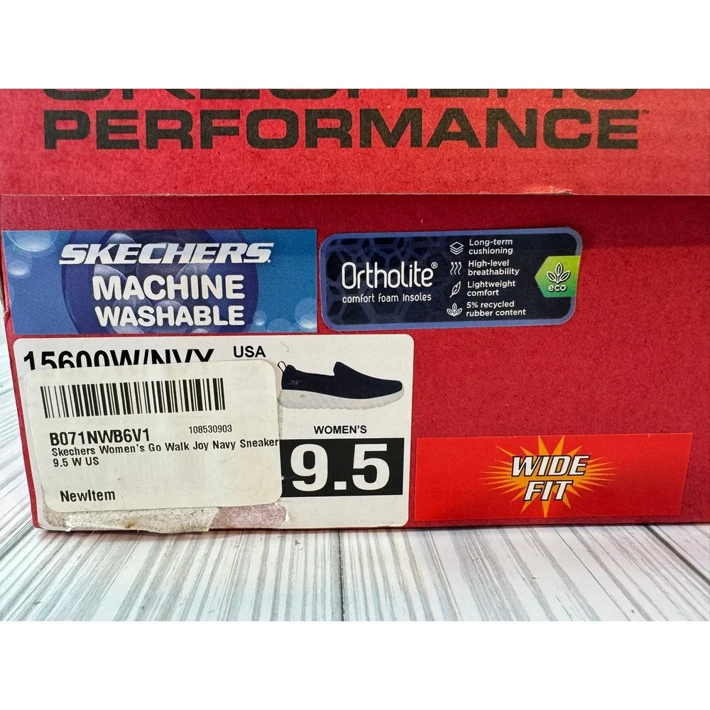 Skechers Women's Go Walk Joy Navy Blue Mesh Slip On Sneakers Wide Fit‎ 9.5 - Picture 5 of 5